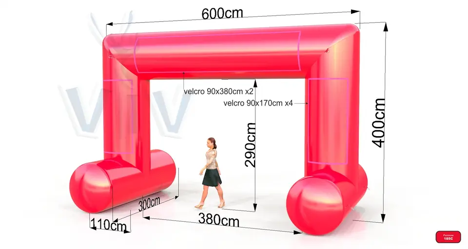 Rectangular self - standing gate 6 m commercial promotional inflatable gate
