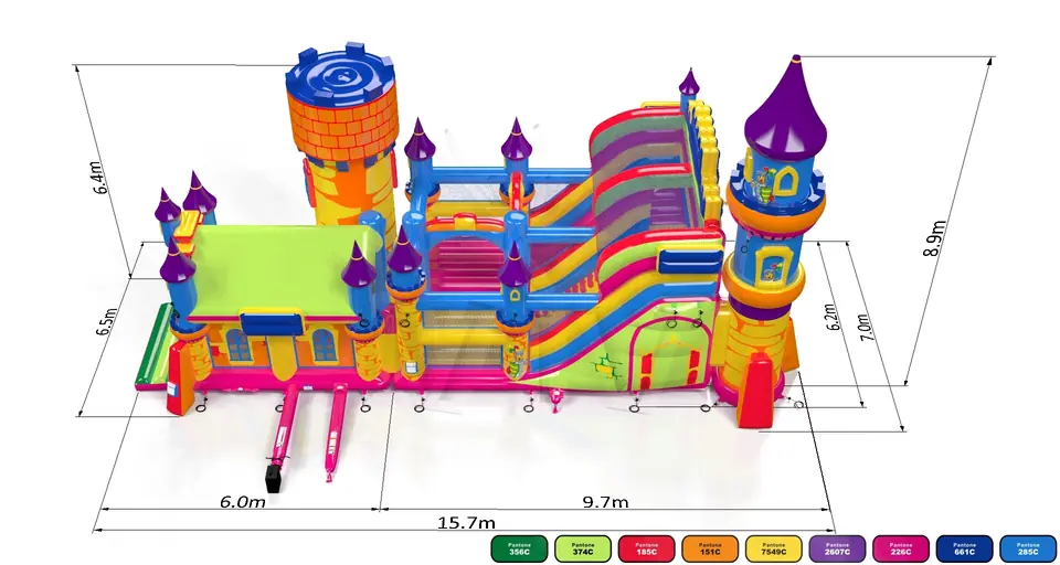 Slide Knigh's Castle with Active Center Kinderhotel commercial inflatable playground